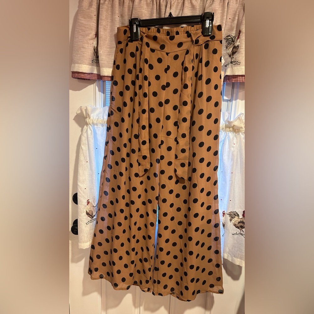 Macy's Brown and Black Wide Leg Pants